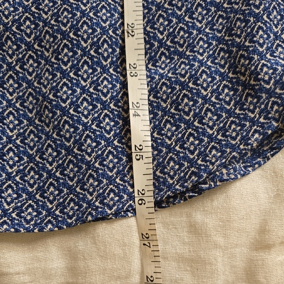 Cynthia Rowley Silk Blue Geometric Blouse - Picture 9 of 12